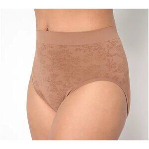 Breezies Seamless Floral Jacquard HiCut Large Basic 3-PK BLK/WHT/BEIGE LN/UNUSED